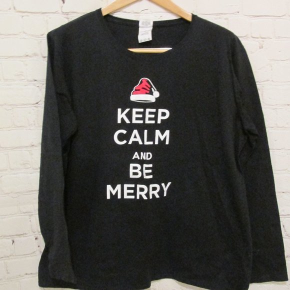 Tops - Long Sleeve Crew Neck "Keep Calm" Tee